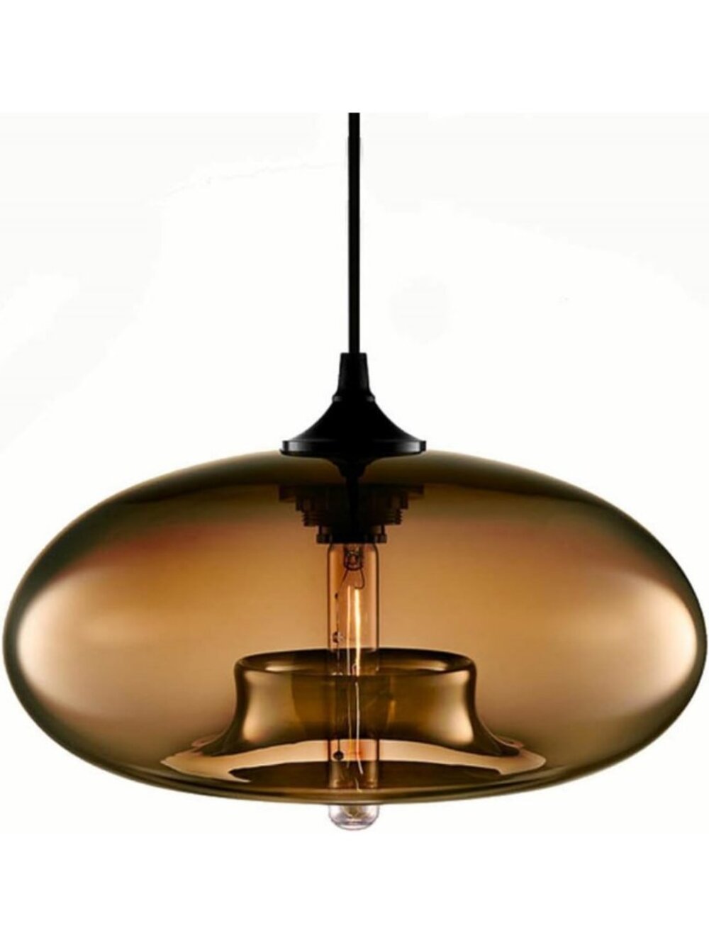 Large Glass Globe Pendant Light Fixture | Farmhouse Modern Orb Lighting for